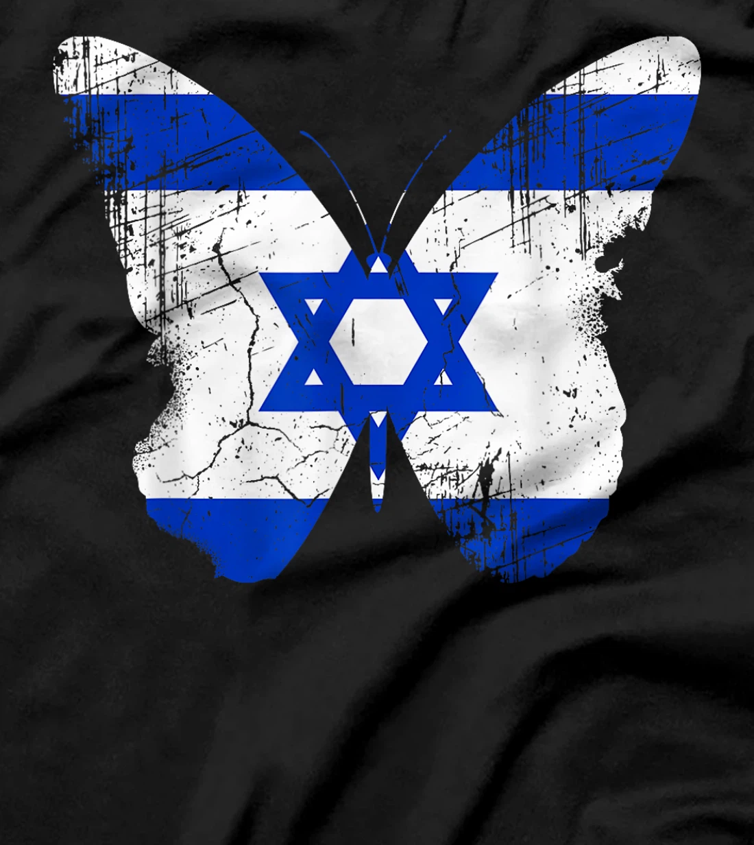 Israel Butterfly Statement Distressed Israelian Jewish T-Shirt