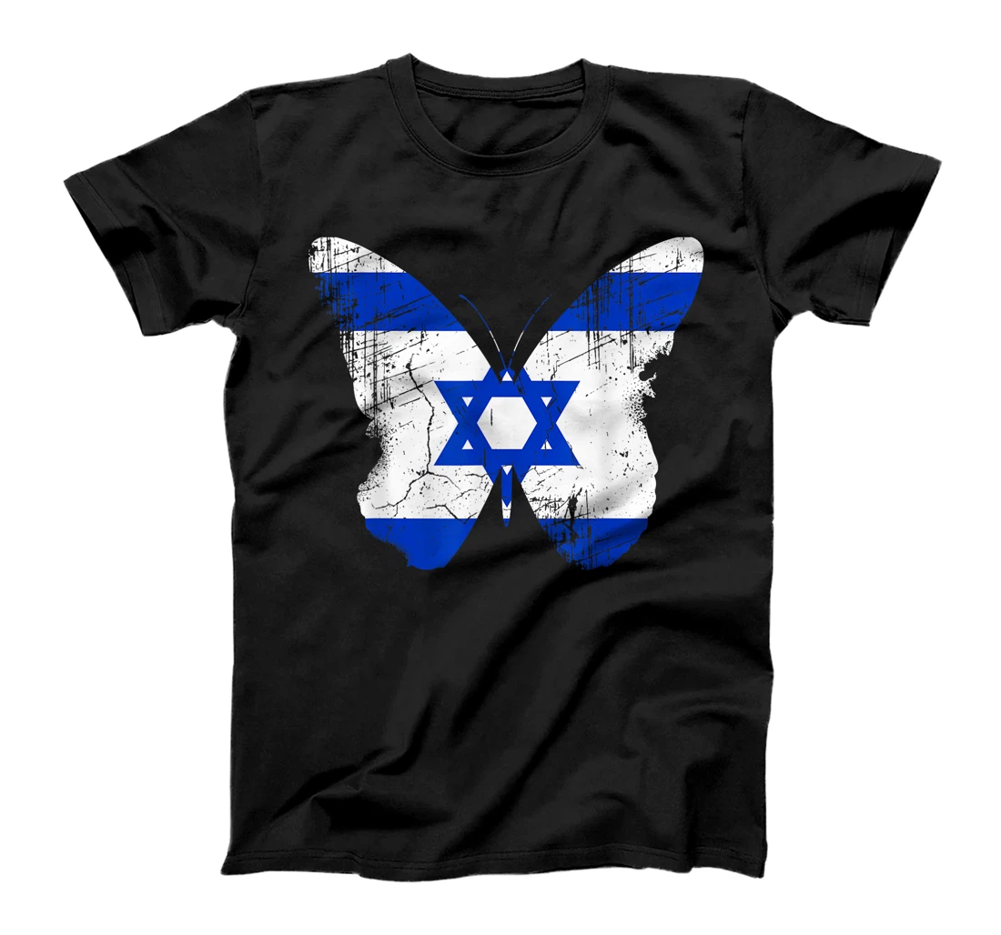 Israel Butterfly Statement Distressed Israelian Jewish T-Shirt