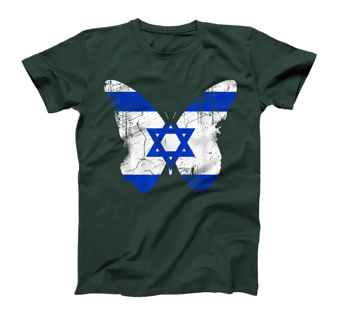 Israel Butterfly Statement Distressed Israelian Jewish T-Shirt