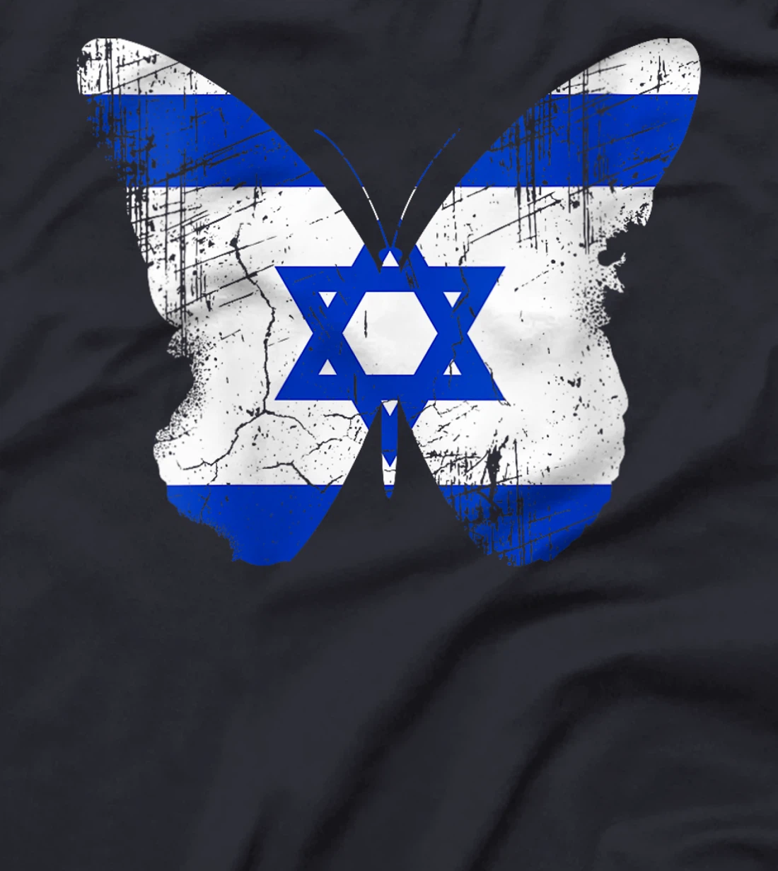 Womens Israel Butterfly Statement Distressed Israelian Jewish T-Shirt