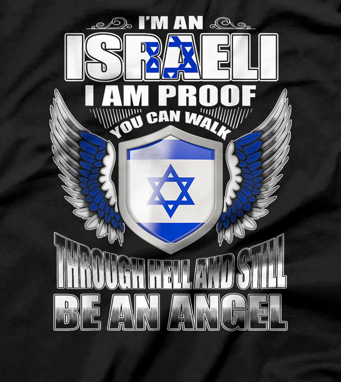Israel Flag Map - Israel Country T-Shirt