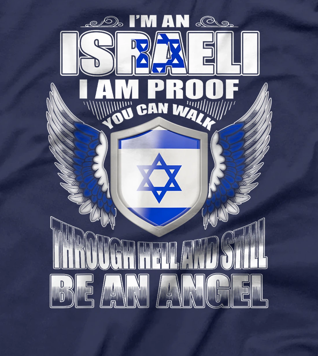 Israel Flag Map - Israel Country T-Shirt