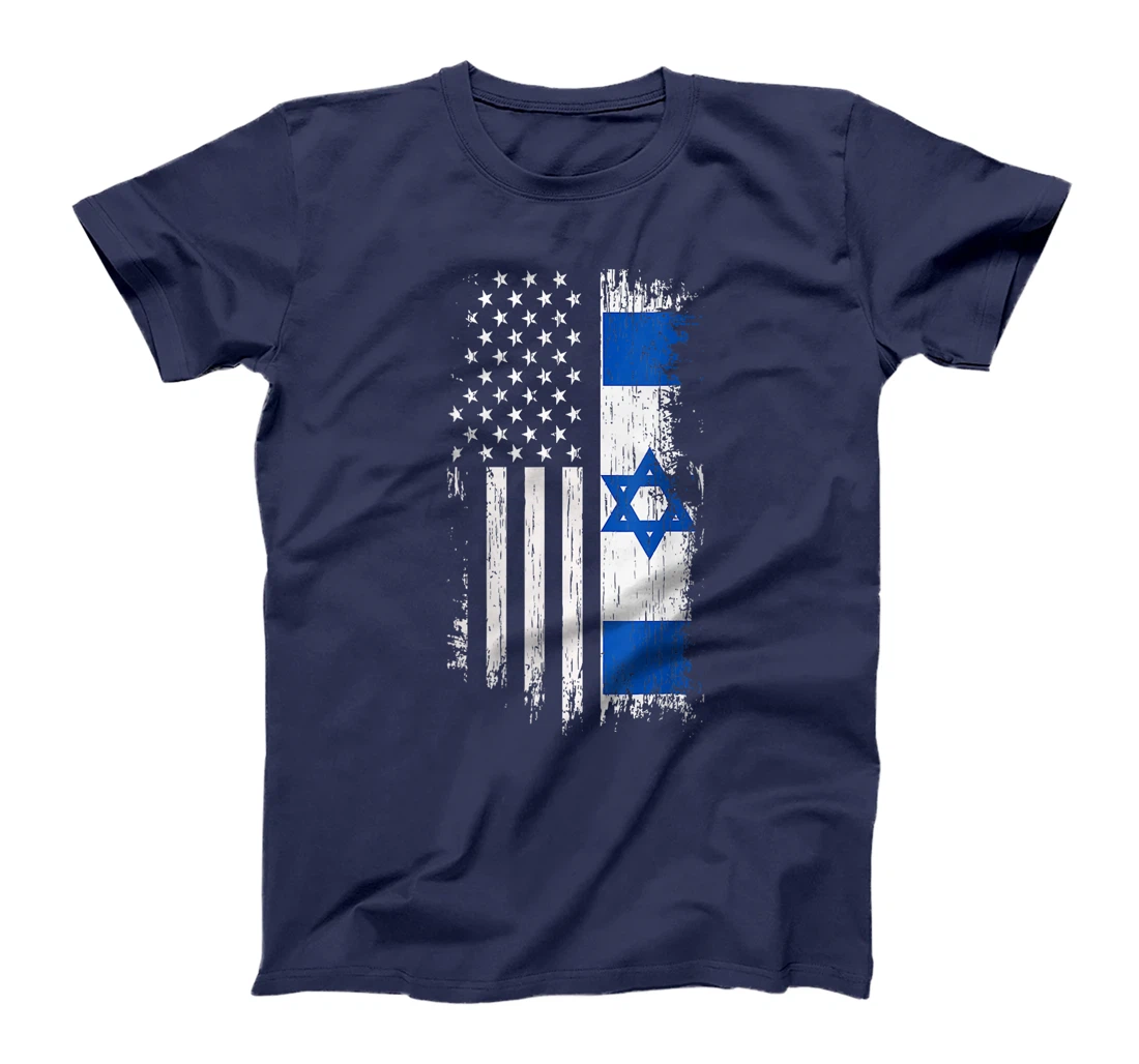 Womens Israel Independence Star American Flag T-Shirt