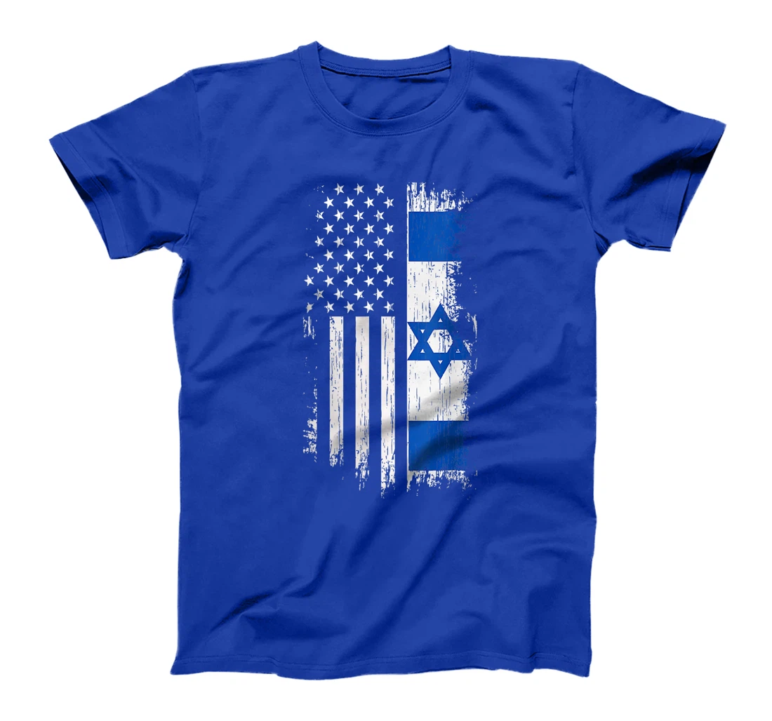 Womens Israel Independence Star American Flag T-Shirt