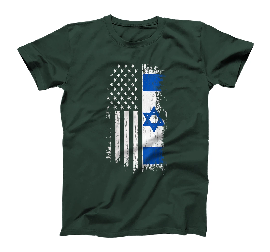 Womens Israel Independence Star American Flag T-Shirt