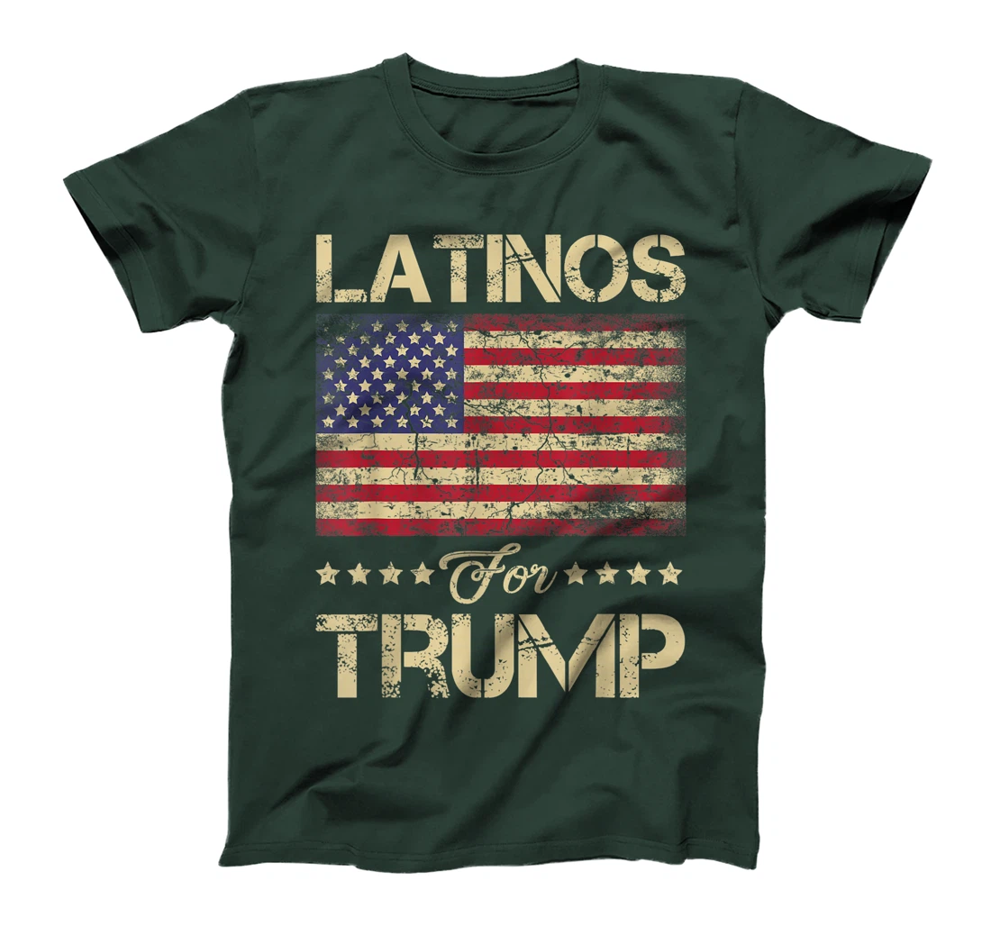 Latinos For Trump Stars and Stripes American Flag T-Shirt