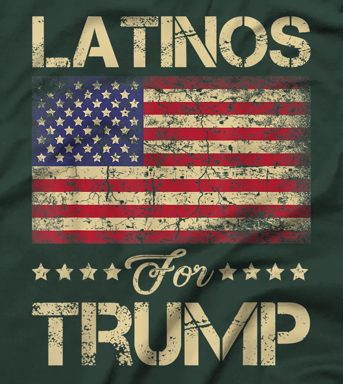 Latinos For Trump Stars and Stripes American Flag T-Shirt