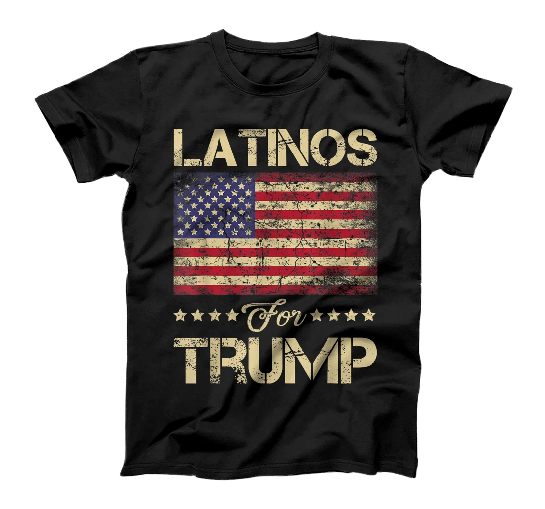 Latinos For Trump Stars and Stripes American Flag T-Shirt