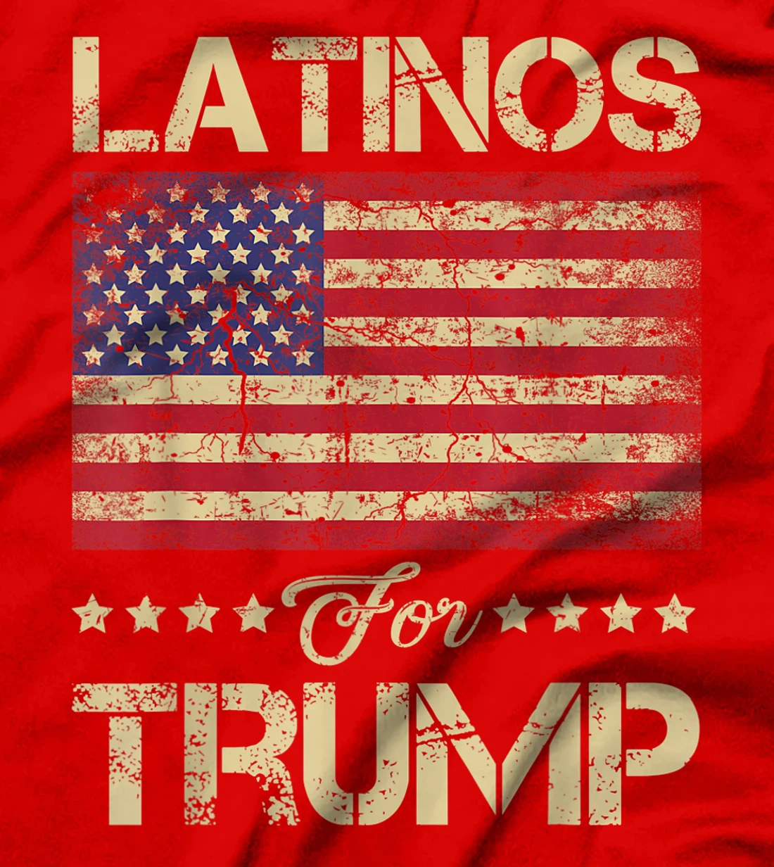 Latinos For Trump Stars and Stripes American Flag T-Shirt