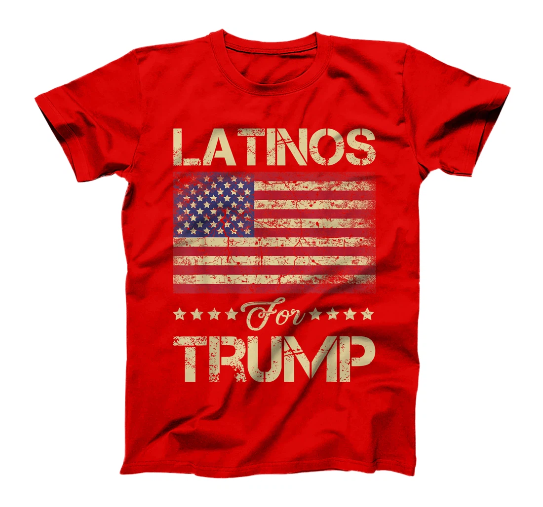 Latinos For Trump Stars and Stripes American Flag T-Shirt