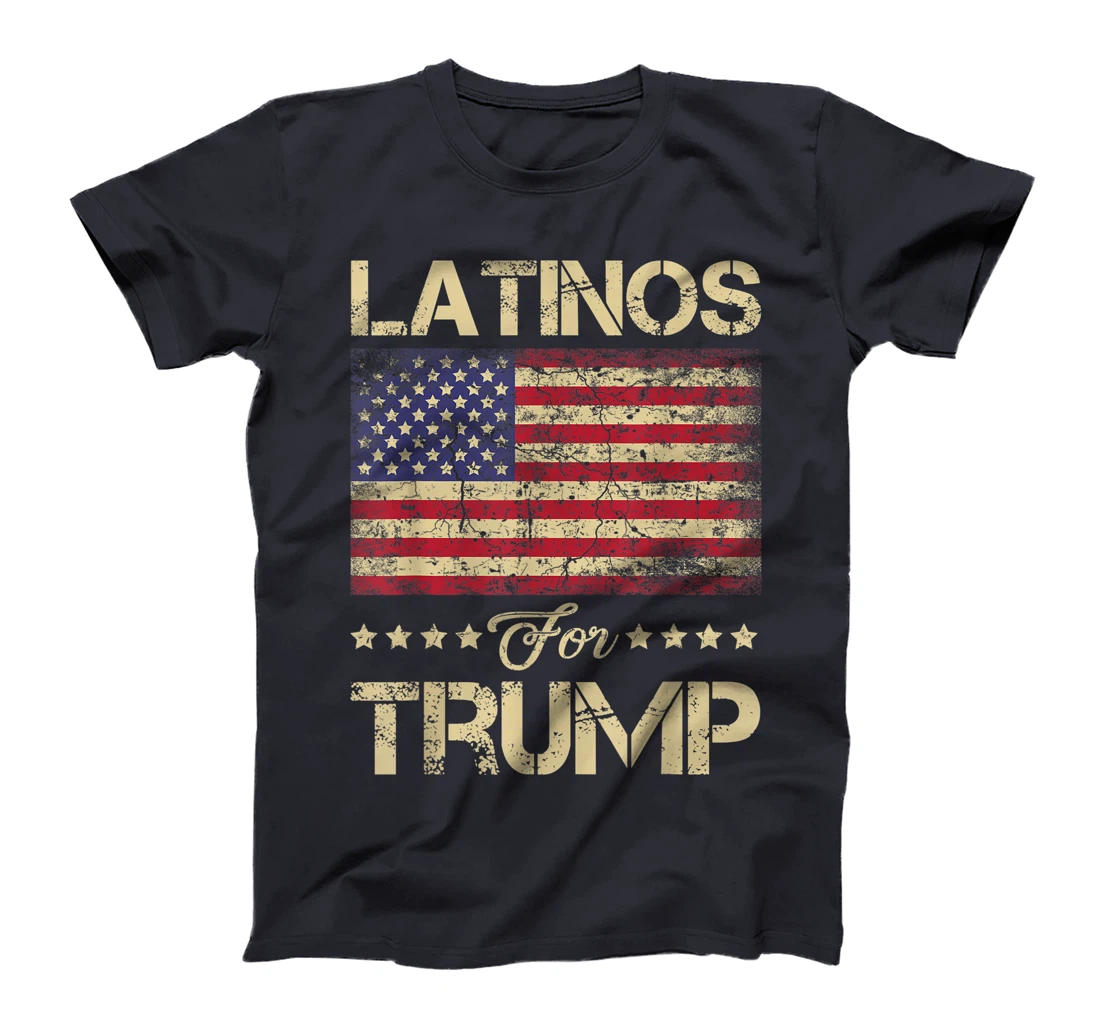 Latinos For Trump Stars and Stripes American Flag T-Shirt