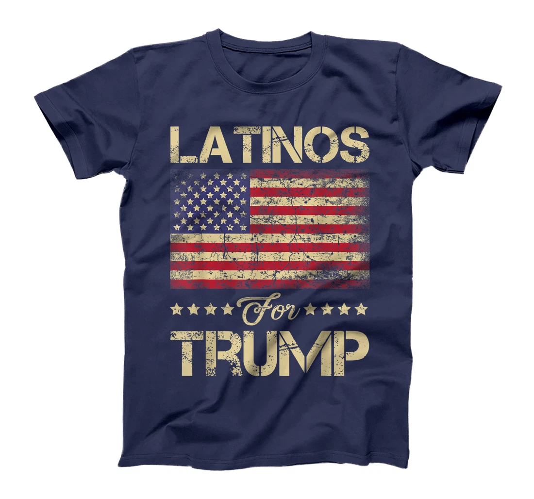 Latinos For Trump Stars and Stripes American Flag T-Shirt