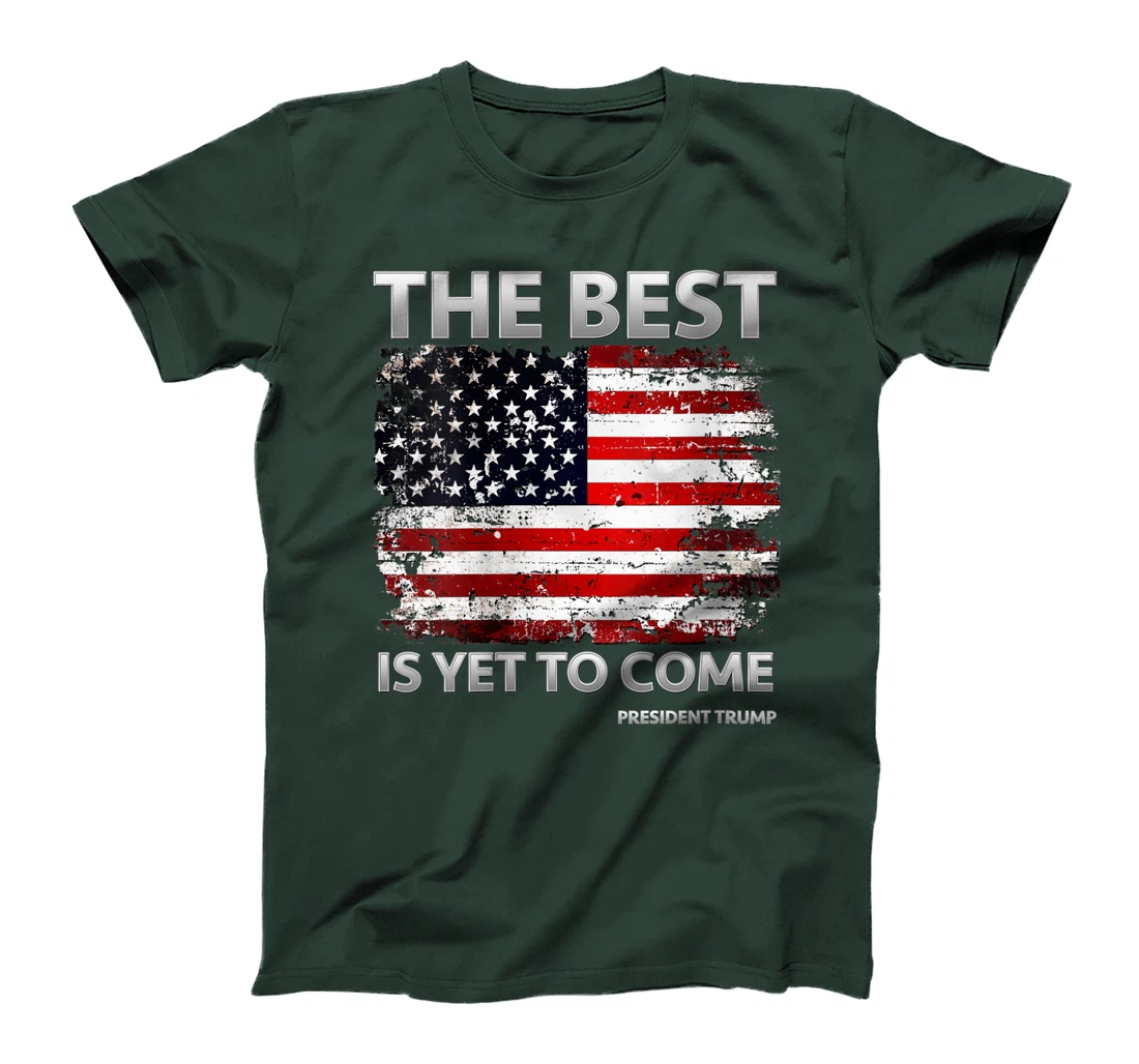 Womens Pro Trump 2024 The Best is Yet to Come American Flag T-Shirt