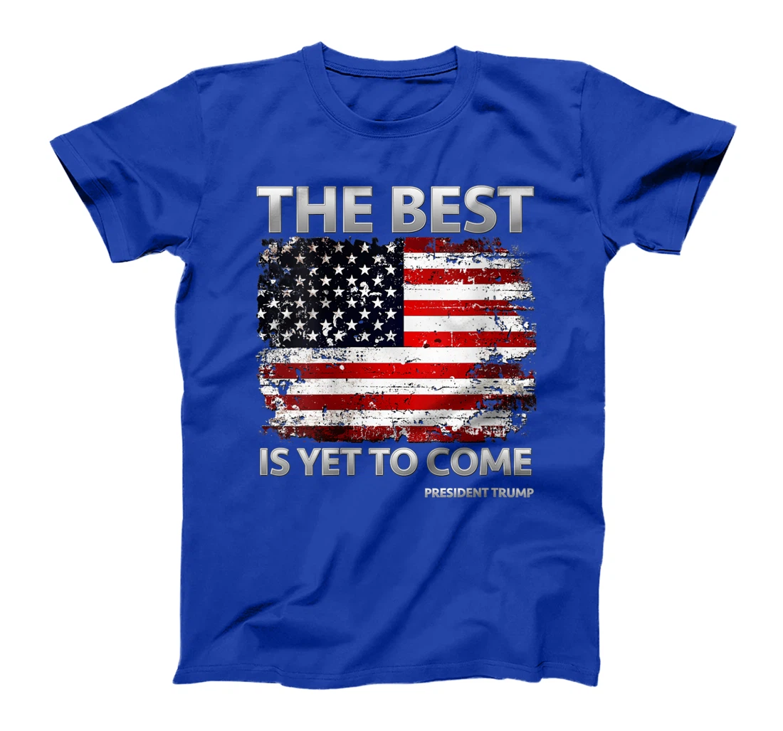 Womens Pro Trump 2024 The Best is Yet to Come American Flag T-Shirt