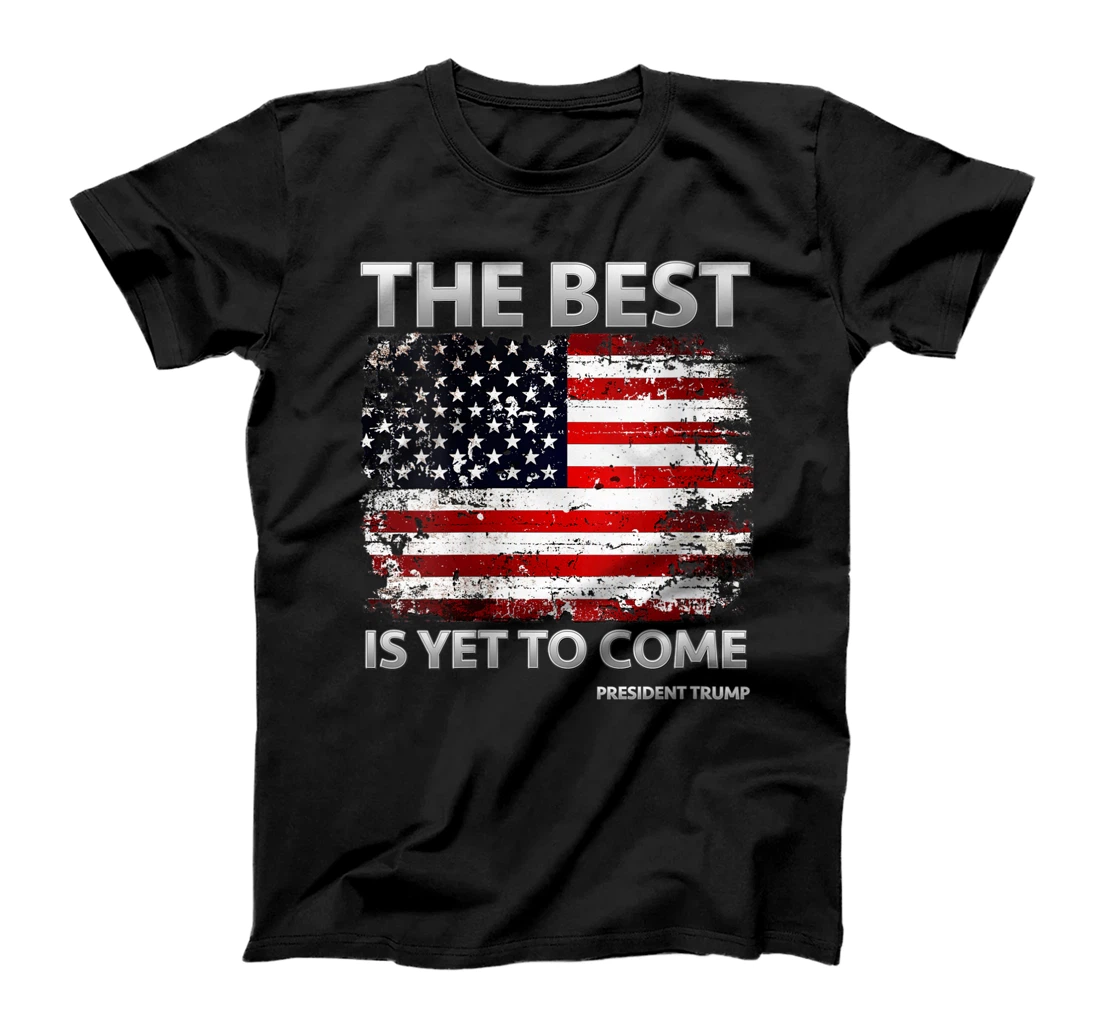 Womens Pro Trump 2024 The Best is Yet to Come American Flag T-Shirt