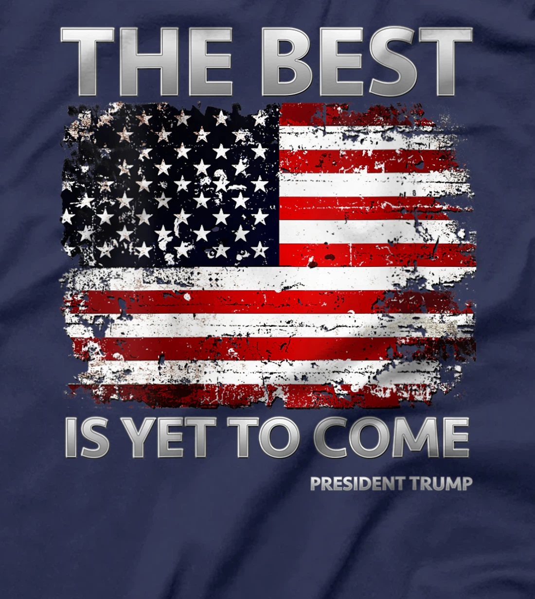 Womens Pro Trump 2024 The Best is Yet to Come American Flag T-Shirt