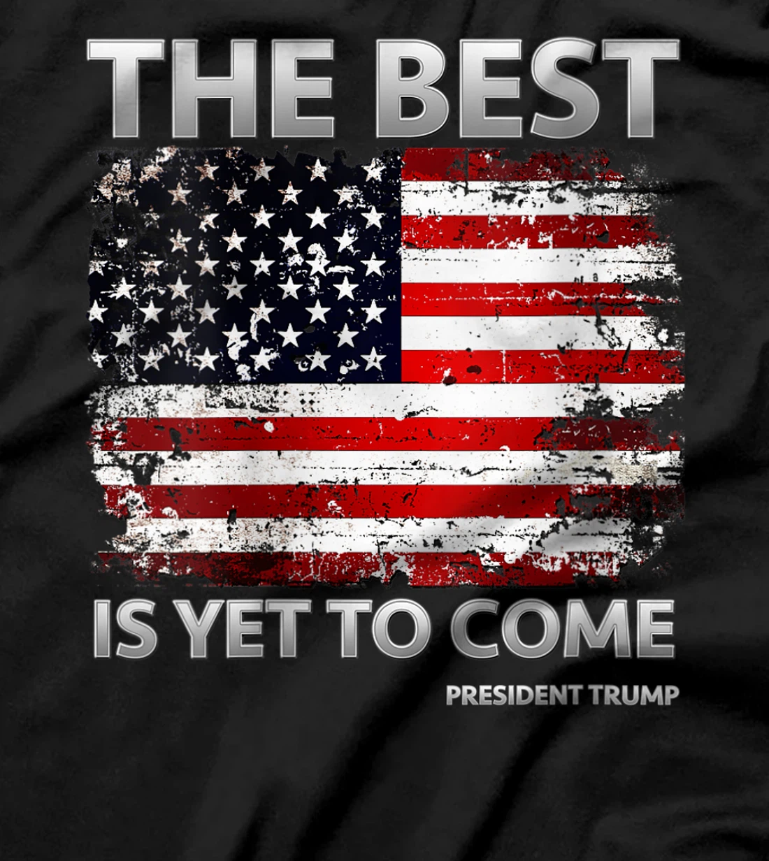 Womens Pro Trump 2024 The Best is Yet to Come American Flag T-Shirt