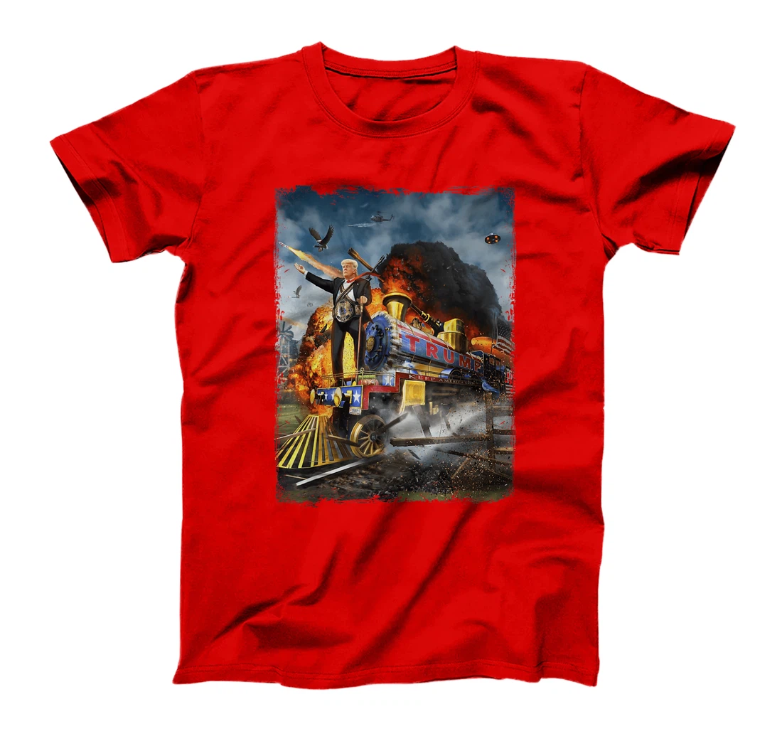 All Aboard The Trump Train Funny Donald Trump 2024 Election T-Shirt