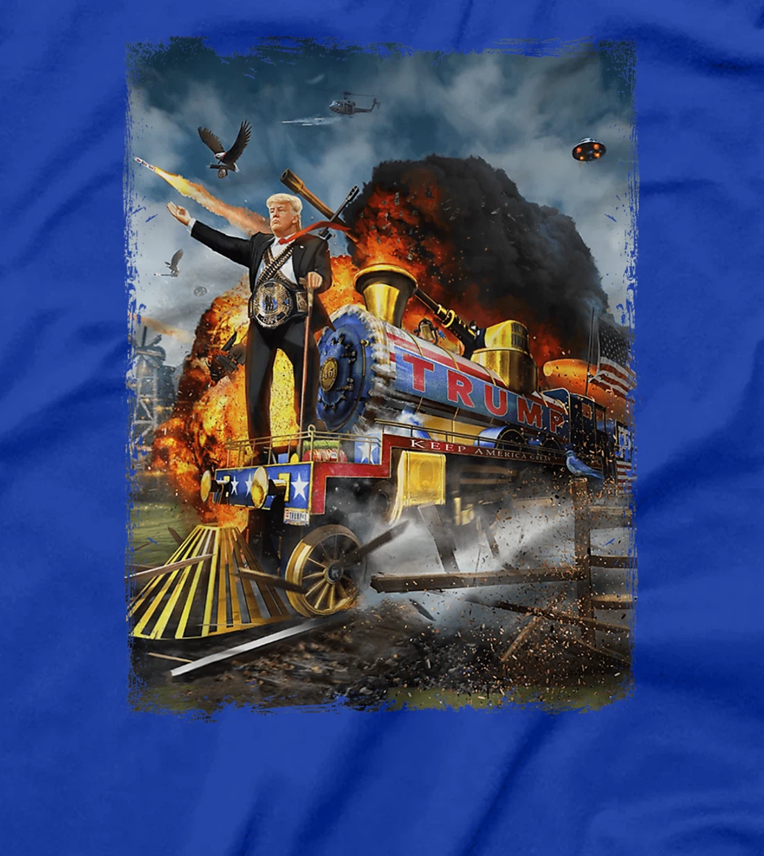 All Aboard The Trump Train Funny Donald Trump 2024 Election T-Shirt