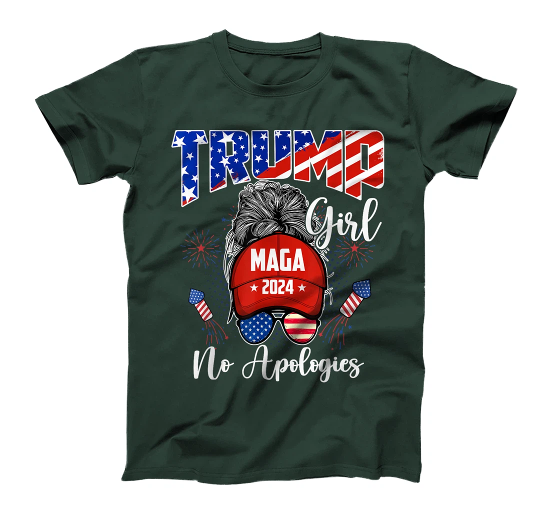 Patriotic American Trump Girl No Apologies For Men Women T-Shirt