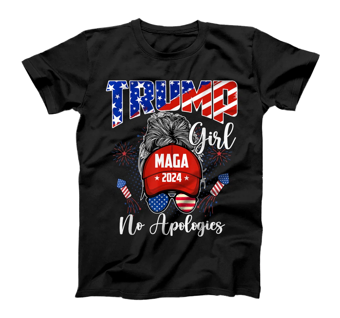 Patriotic American Trump Girl No Apologies For Men Women T-Shirt