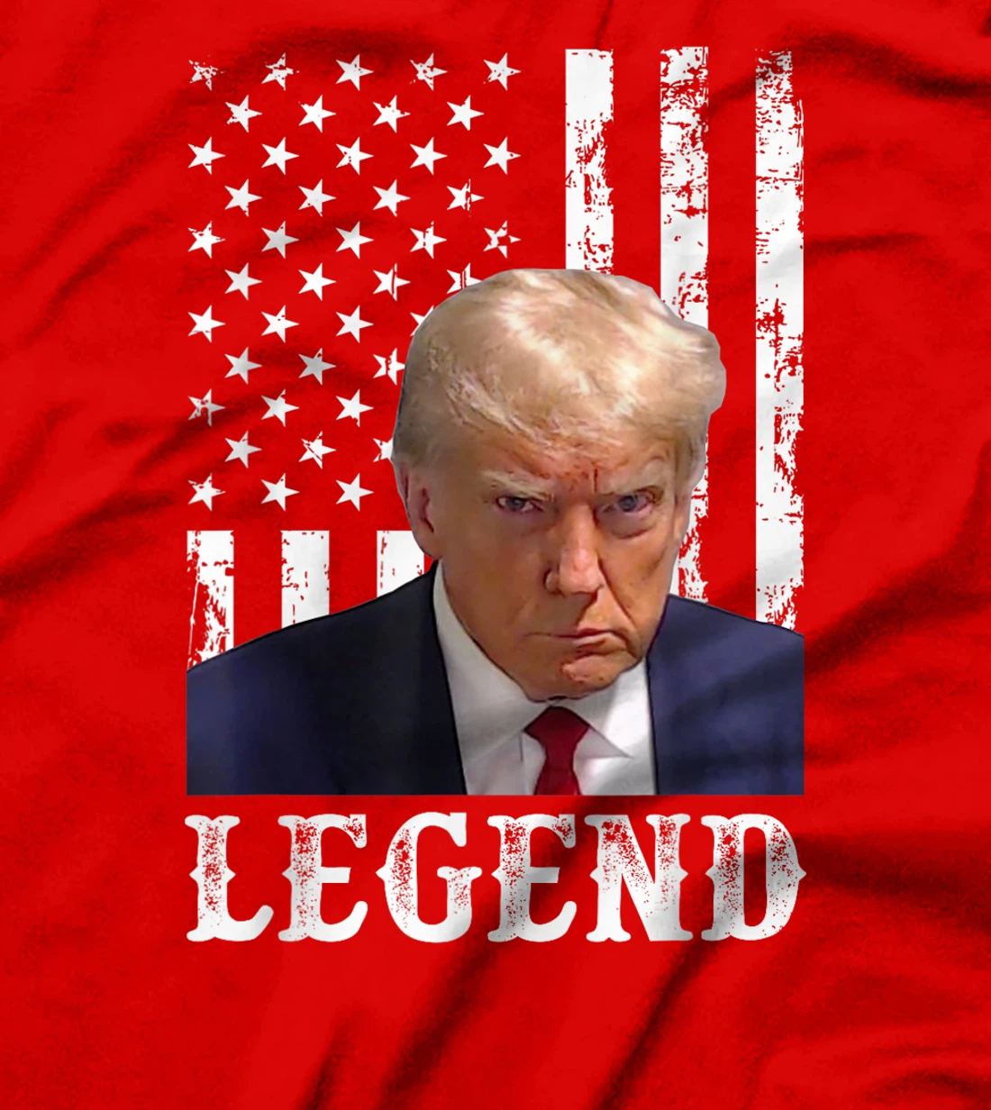 Donald Trump 2024 Mug Shot President Legend American Flag T-Shirt