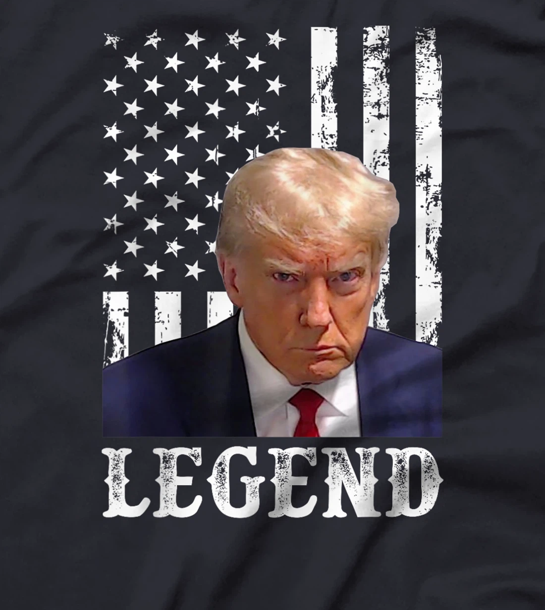 Donald Trump 2024 Mug Shot President Legend American Flag T-Shirt