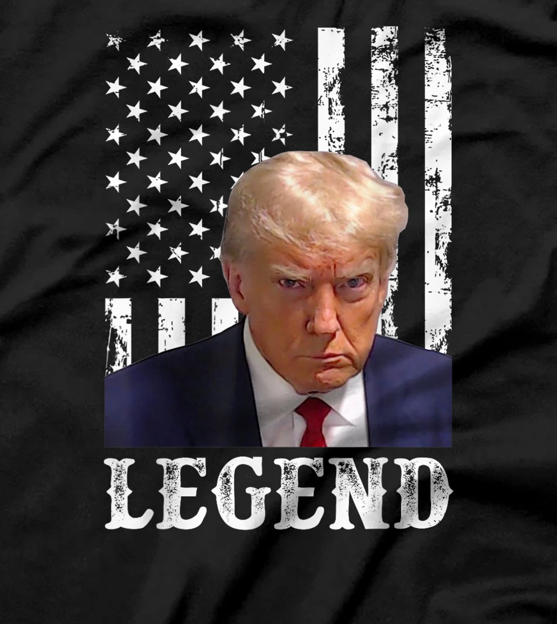 Donald Trump 2024 Mug Shot President Legend American Flag T-Shirt