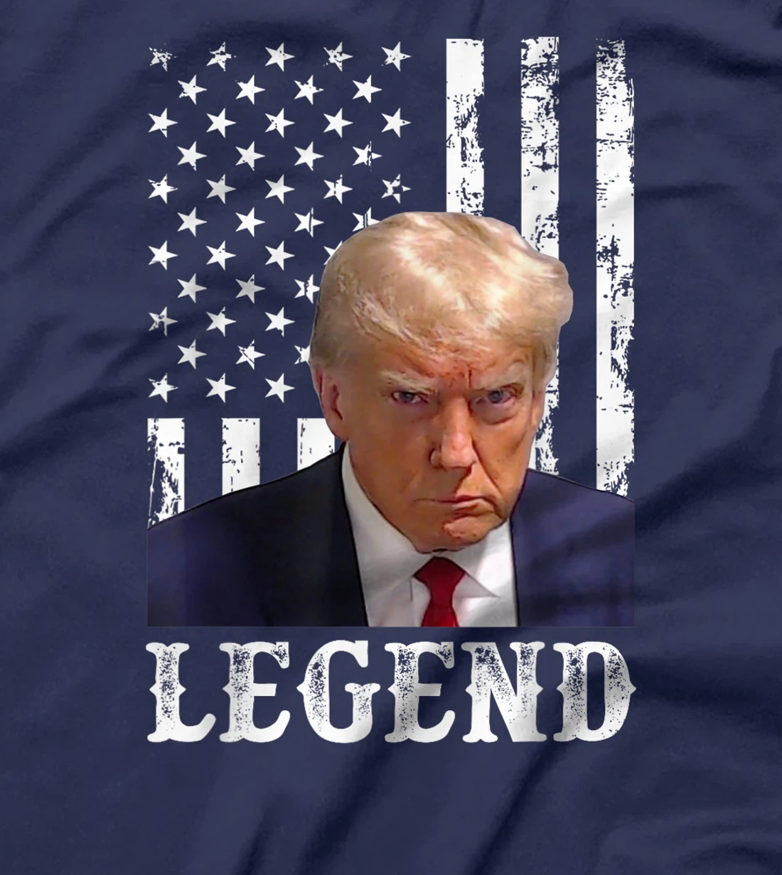 Donald Trump 2024 Mug Shot President Legend American Flag T-Shirt