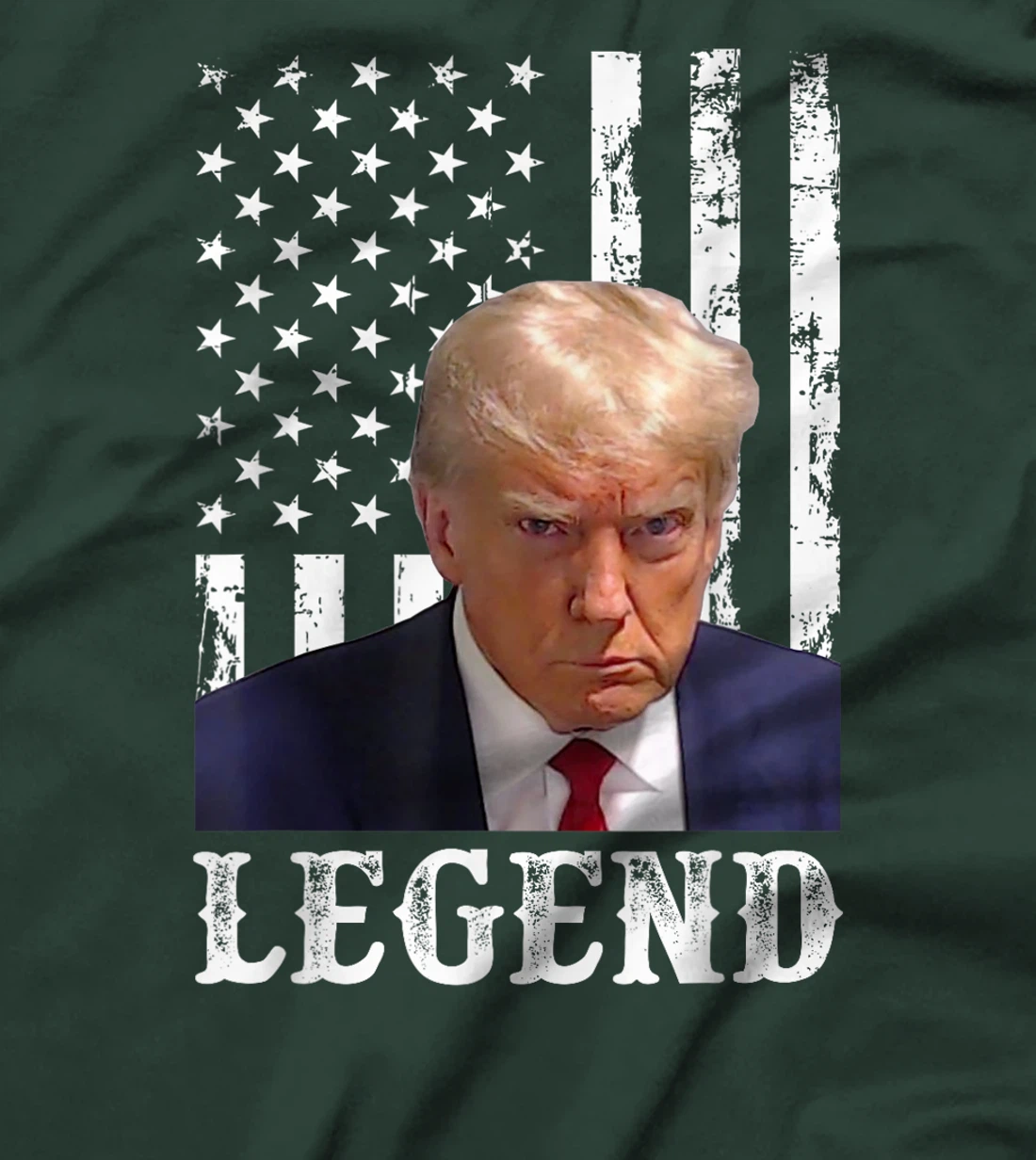 Donald Trump 2024 Mug Shot President Legend American Flag T-Shirt