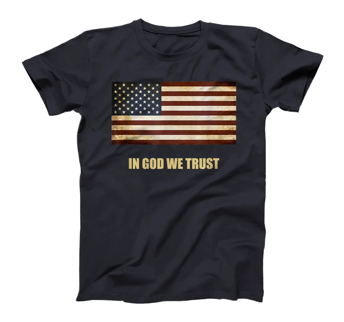 In God We Trust Patriotic T-Shirt American Flag 4th of July