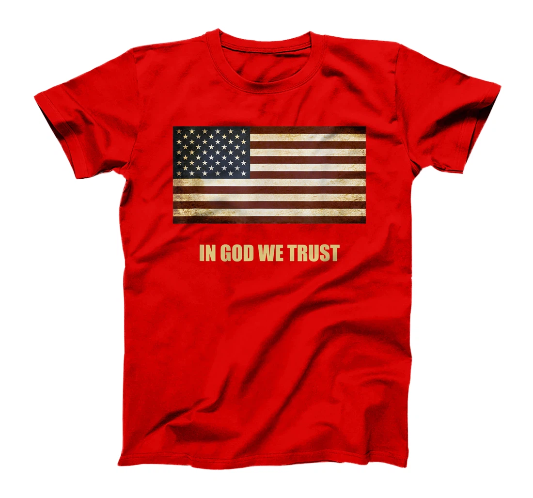 In God We Trust Patriotic T-Shirt American Flag 4th of July