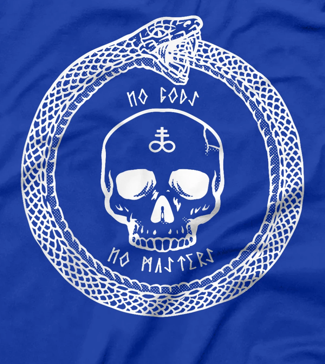 No Gods No Masters Satanic Cross Skull Ouroboros T-Shirt