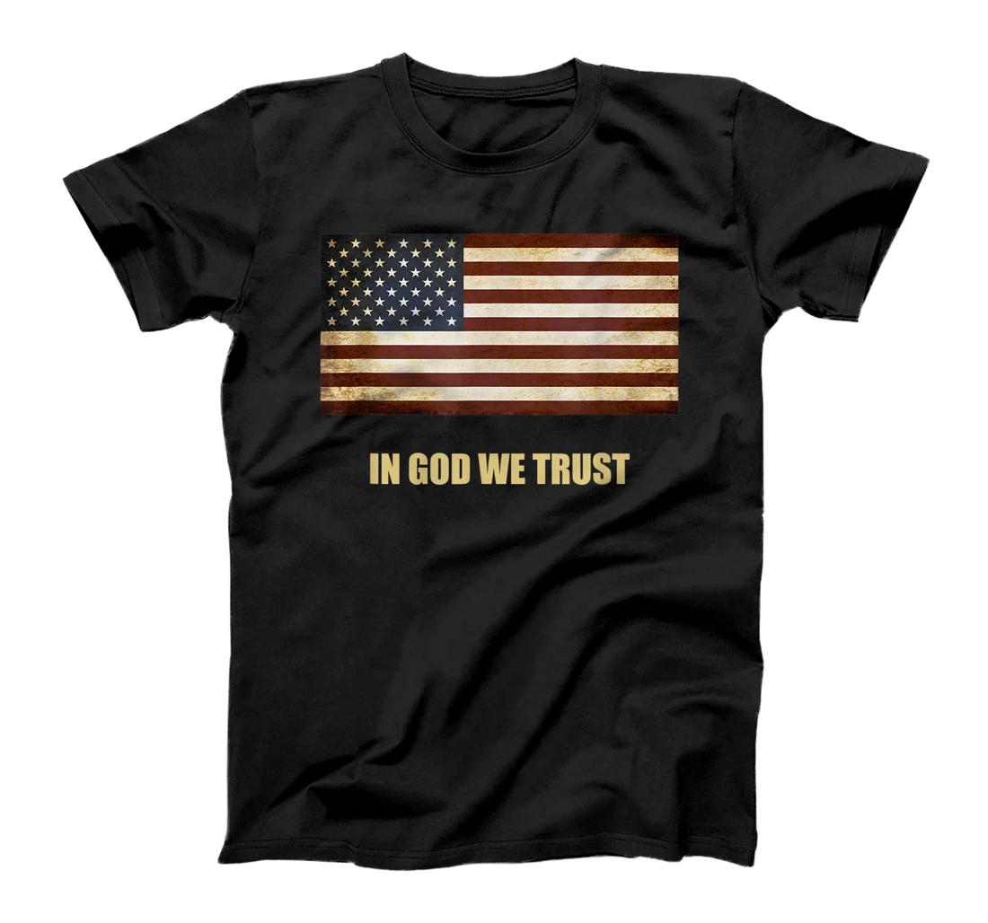In God We Trust Patriotic T-Shirt American Flag 4th of July