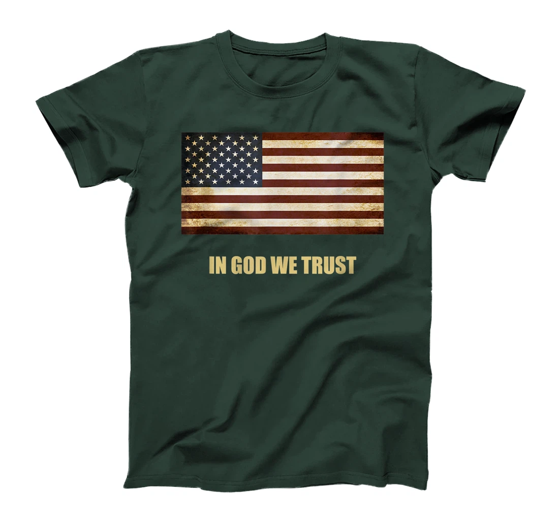 In God We Trust Patriotic T-Shirt American Flag 4th of July
