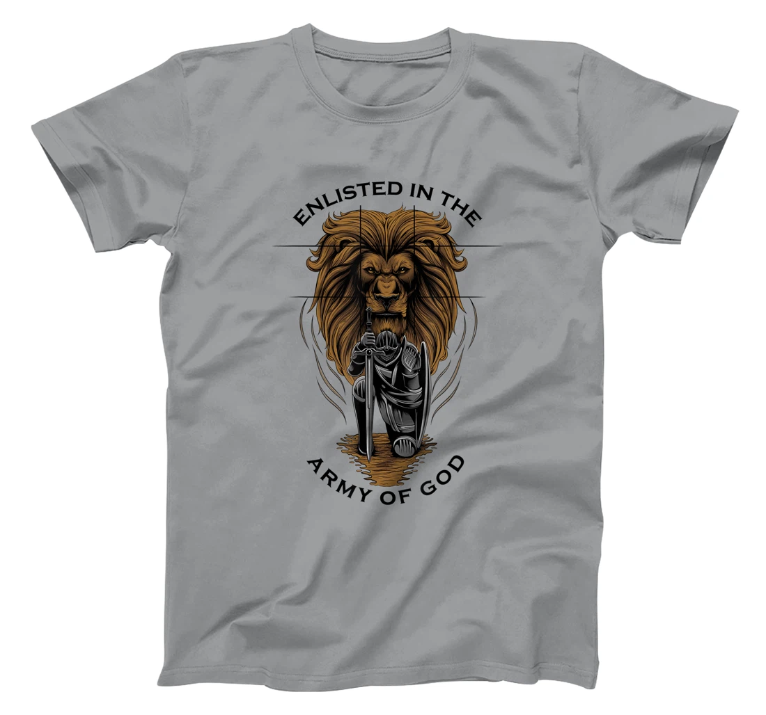 Gods Army Christian Faith Lion Warrior Religious Gifts Men T-Shirt