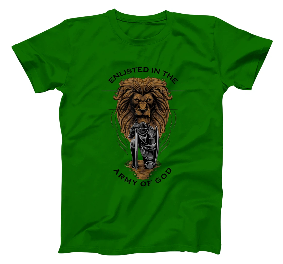 Gods Army Christian Faith Lion Warrior Religious Gifts Men T-Shirt