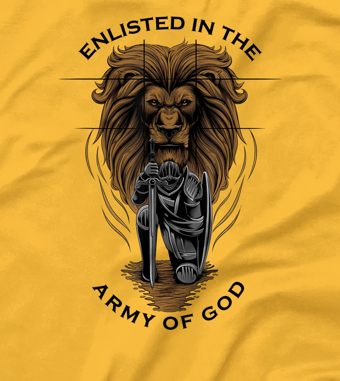 Gods Army Christian Faith Lion Warrior Religious Gifts Men T-Shirt