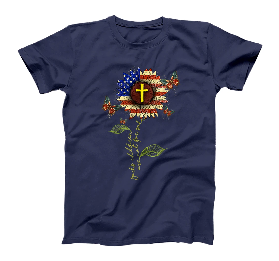 Sunflower God's Children Are Not For Sale Cross Christian T-Shirt