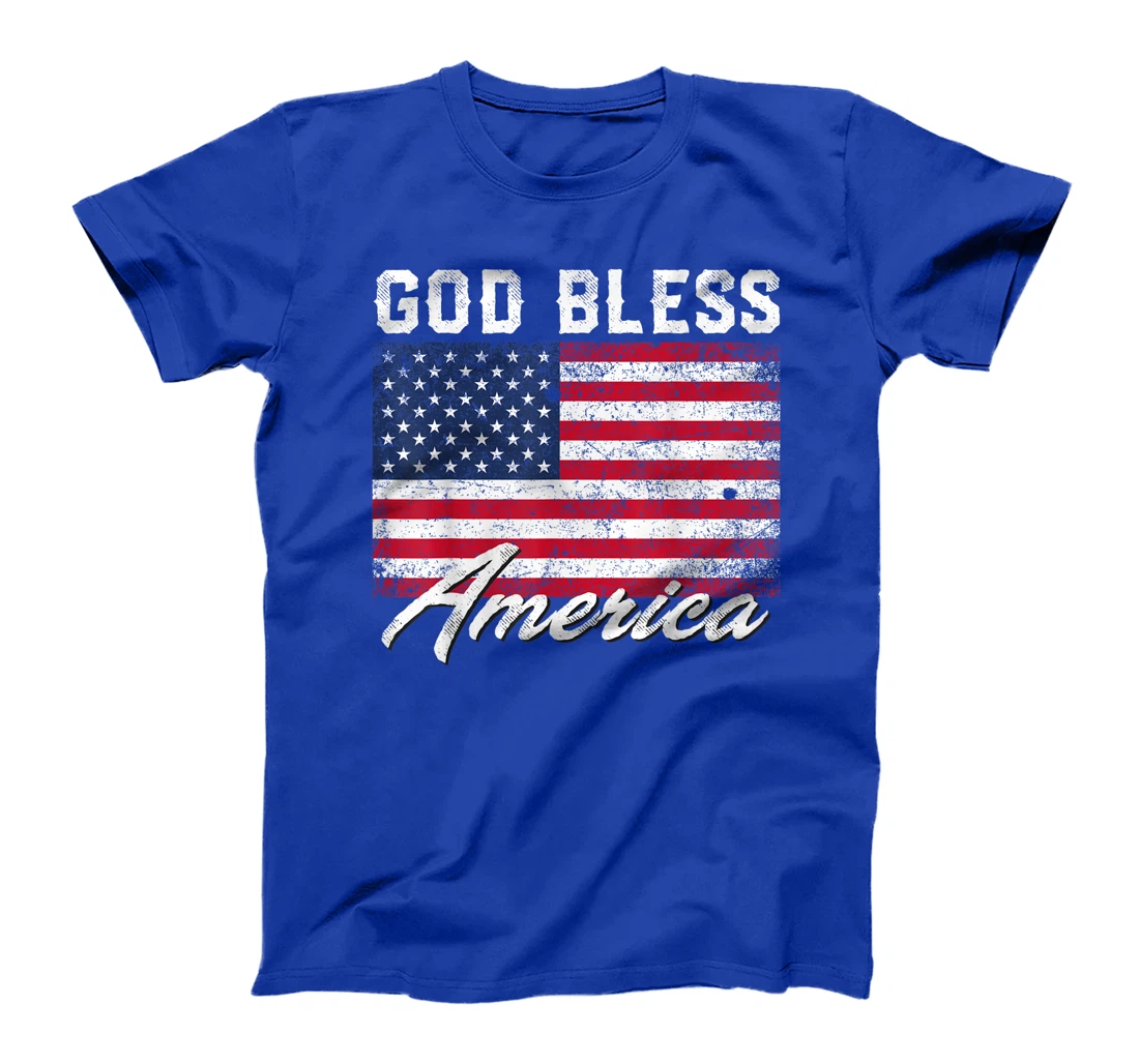 God Bless America USA Flag 4th of July Patriotic T-Shirt