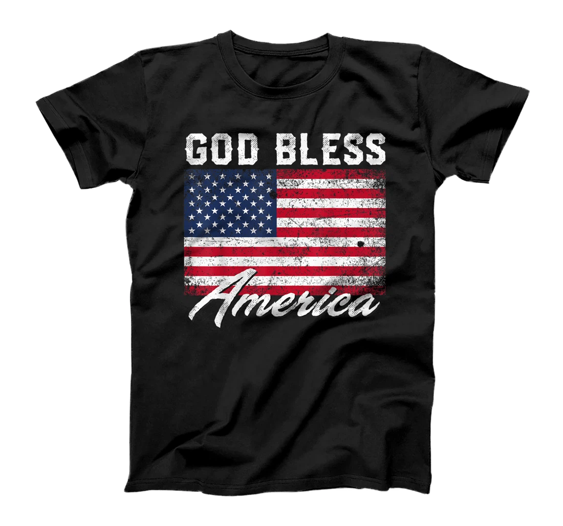 God Bless America USA Flag 4th of July Patriotic T-Shirt