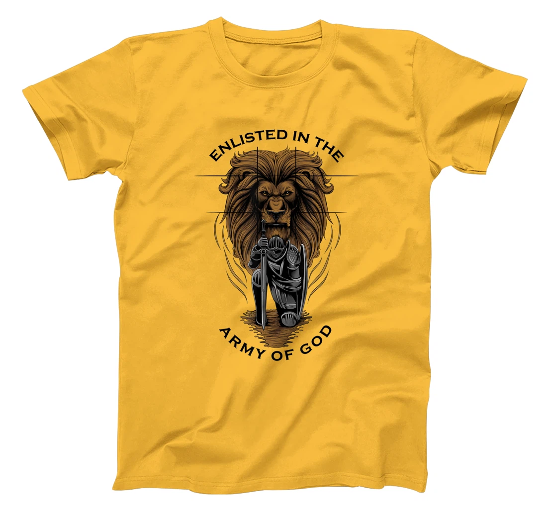 Gods Army Christian Faith Lion Warrior Religious Gifts Men T-Shirt