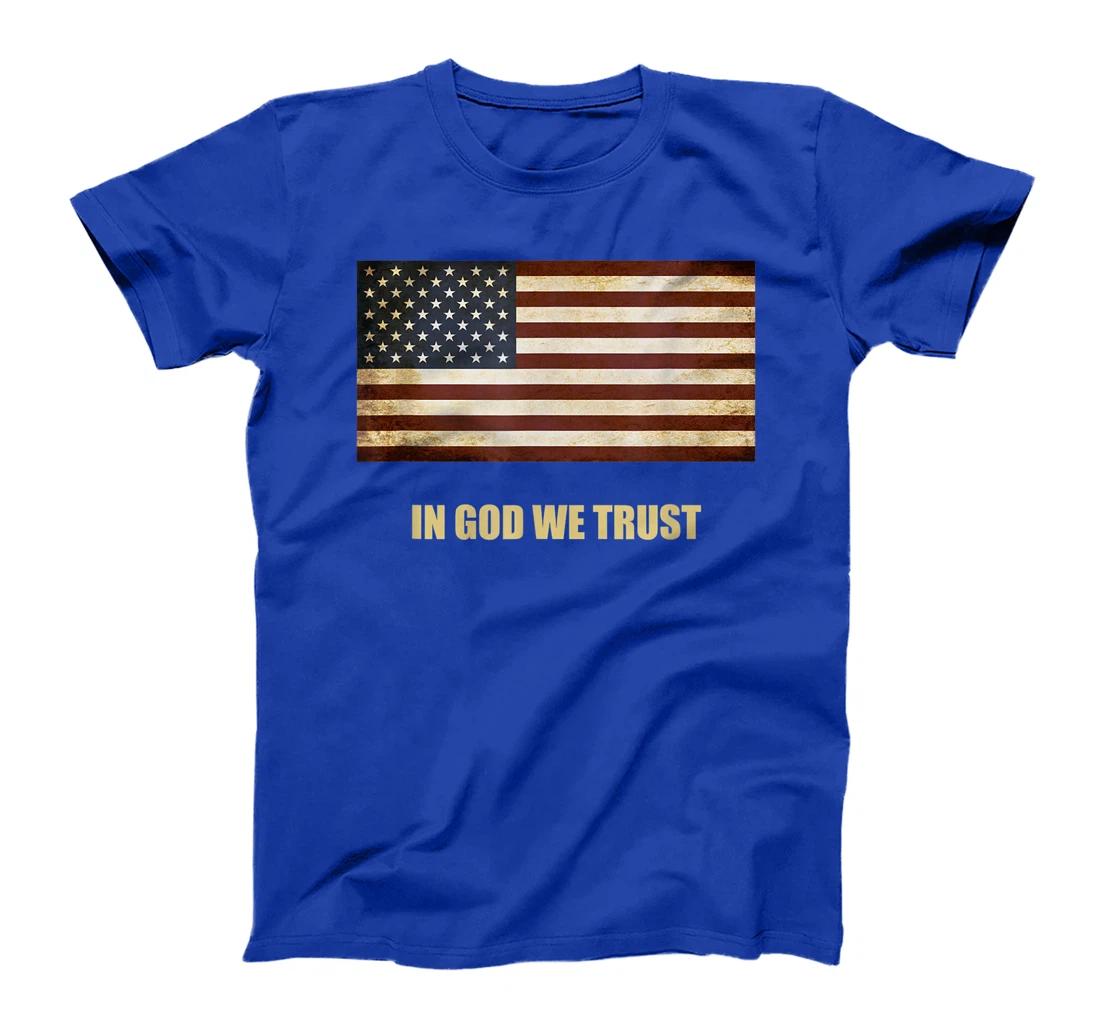 In God We Trust Patriotic T-Shirt American Flag 4th of July