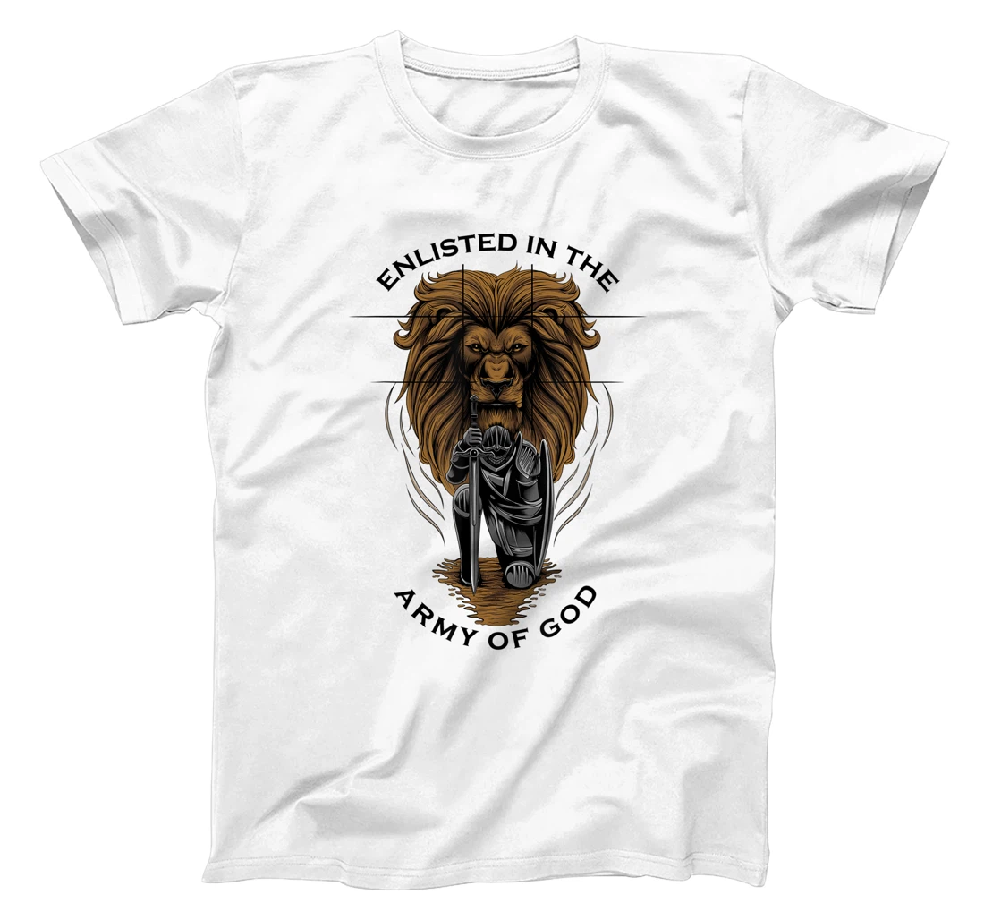 Gods Army Christian Faith Lion Warrior Religious Gifts Men T-Shirt