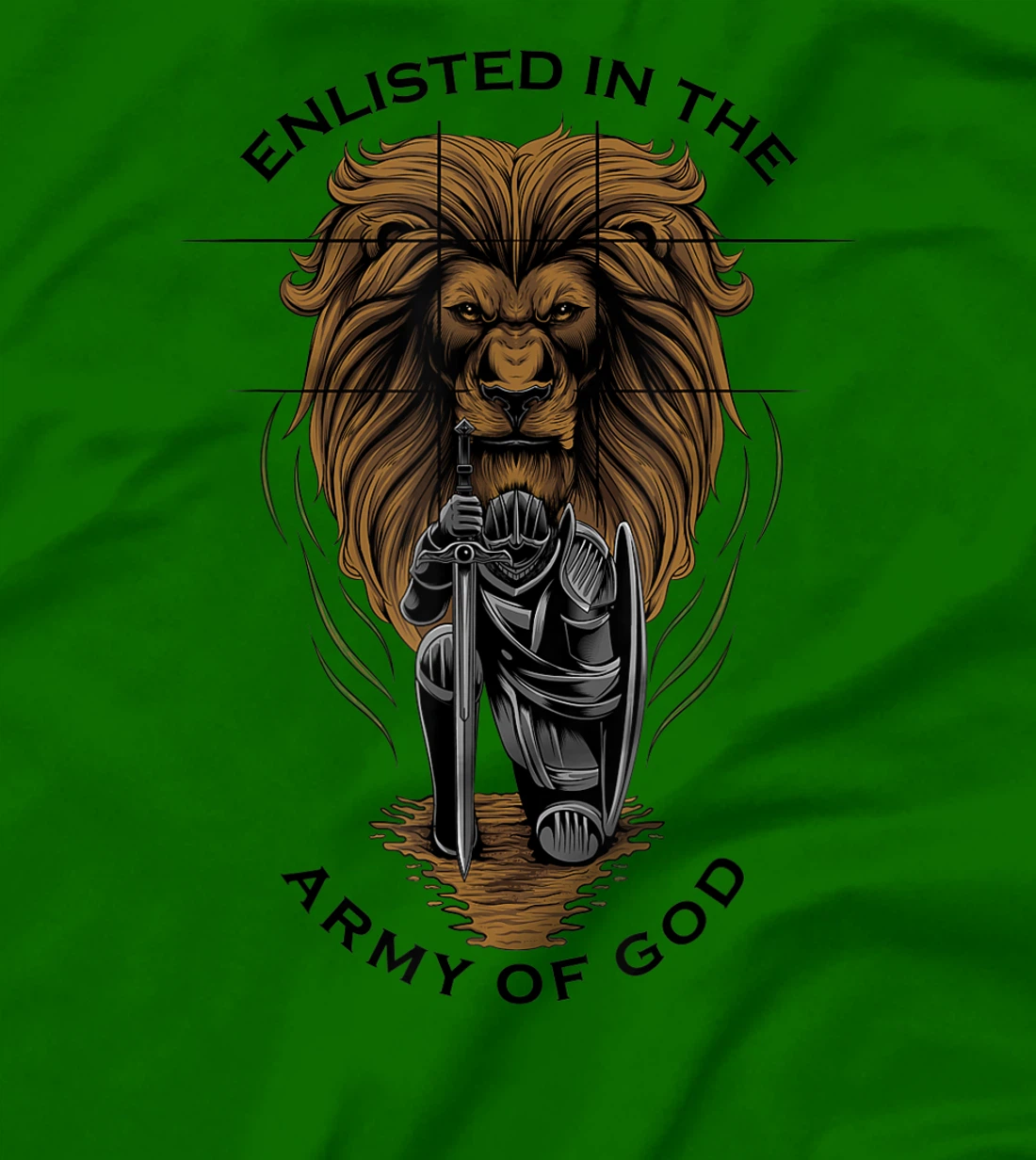 Gods Army Christian Faith Lion Warrior Religious Gifts Men T-Shirt