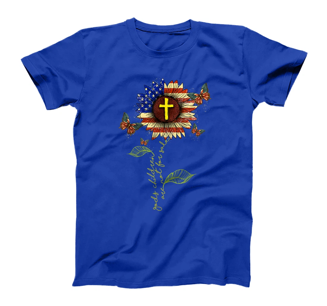 Sunflower God's Children Are Not For Sale Cross Christian T-Shirt