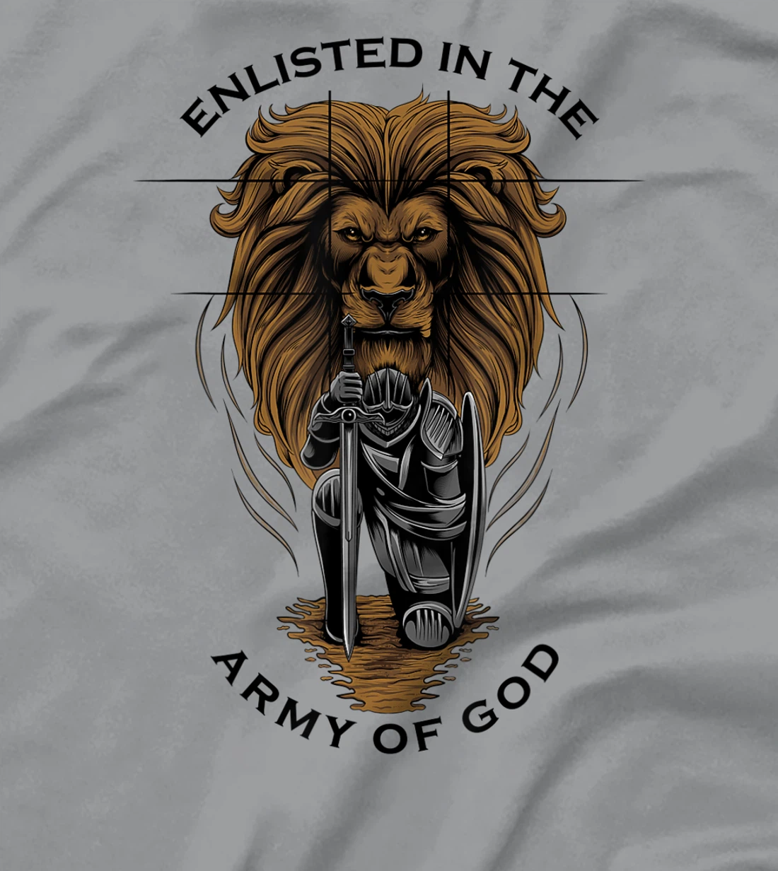 Gods Army Christian Faith Lion Warrior Religious Gifts Men T-Shirt