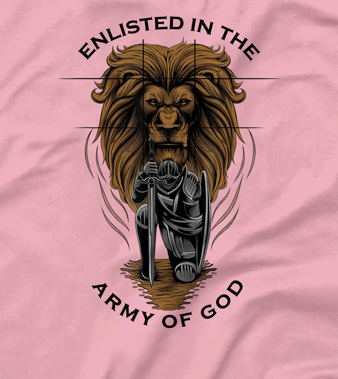 Gods Army Christian Faith Lion Warrior Religious Gifts Men T-Shirt