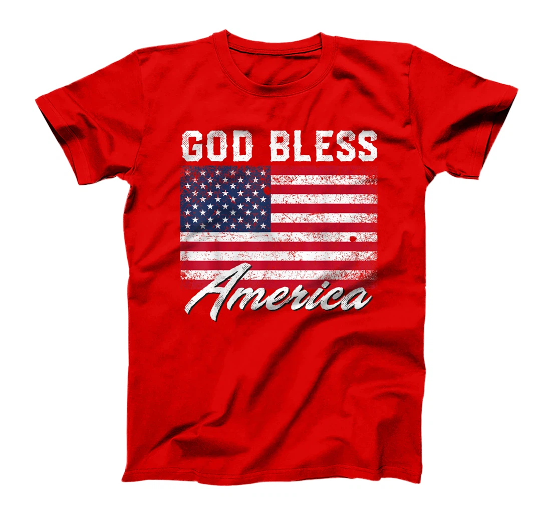 God Bless America USA Flag 4th of July Patriotic T-Shirt