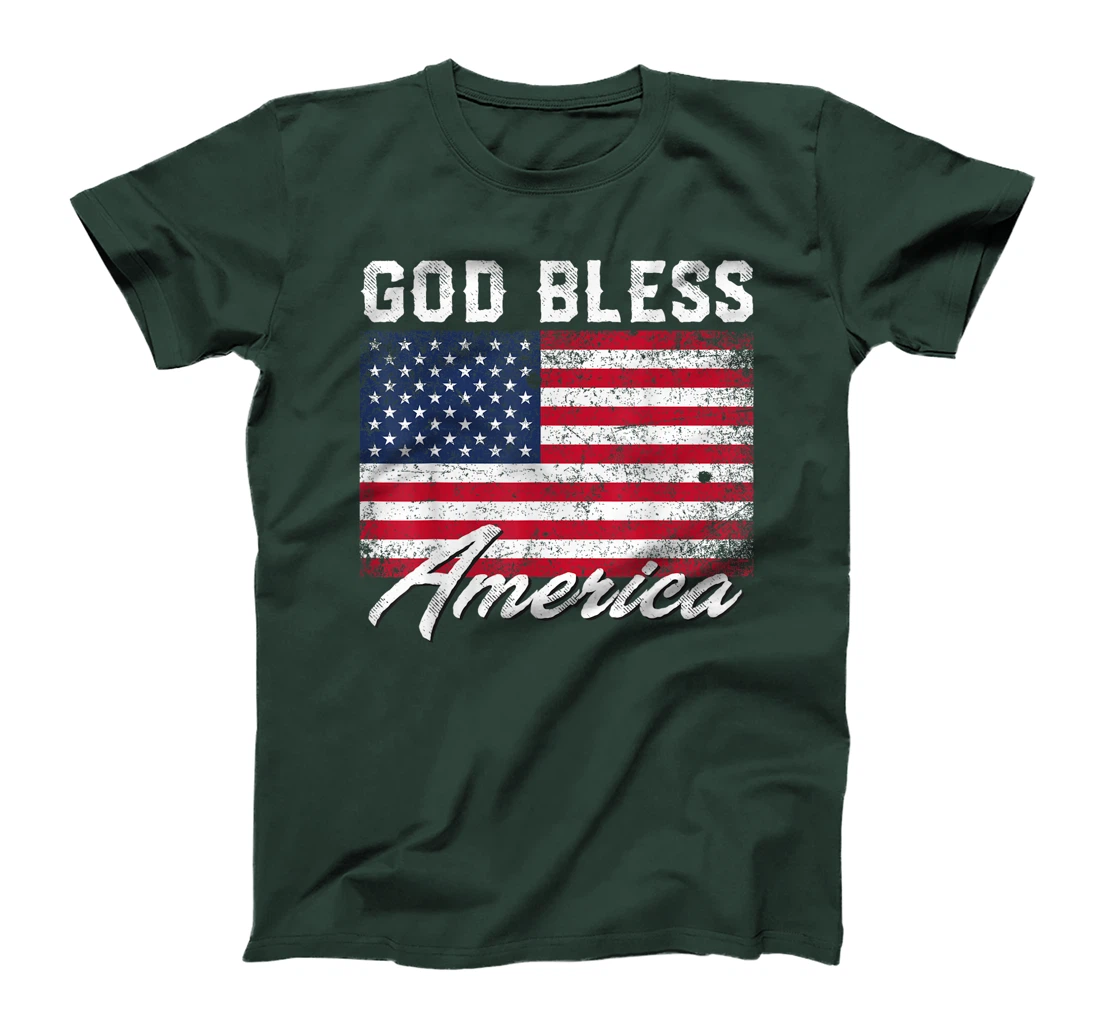 God Bless America USA Flag 4th of July Patriotic T-Shirt